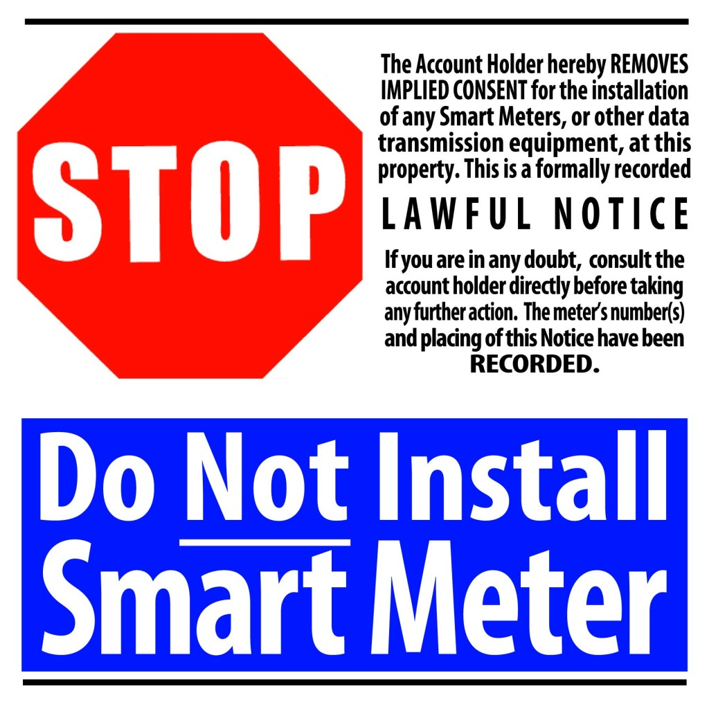 STOP smart meter sign UK
